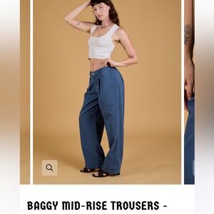 Big Bud Press Baggy Mid-Rise Blue Trousers